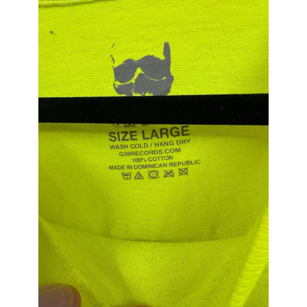 G59 T-Shirt Mens Large Neon Yellow 100% Cotton Skull Graphic Short Sleeve NWOT‎ - Picture 11 of 13